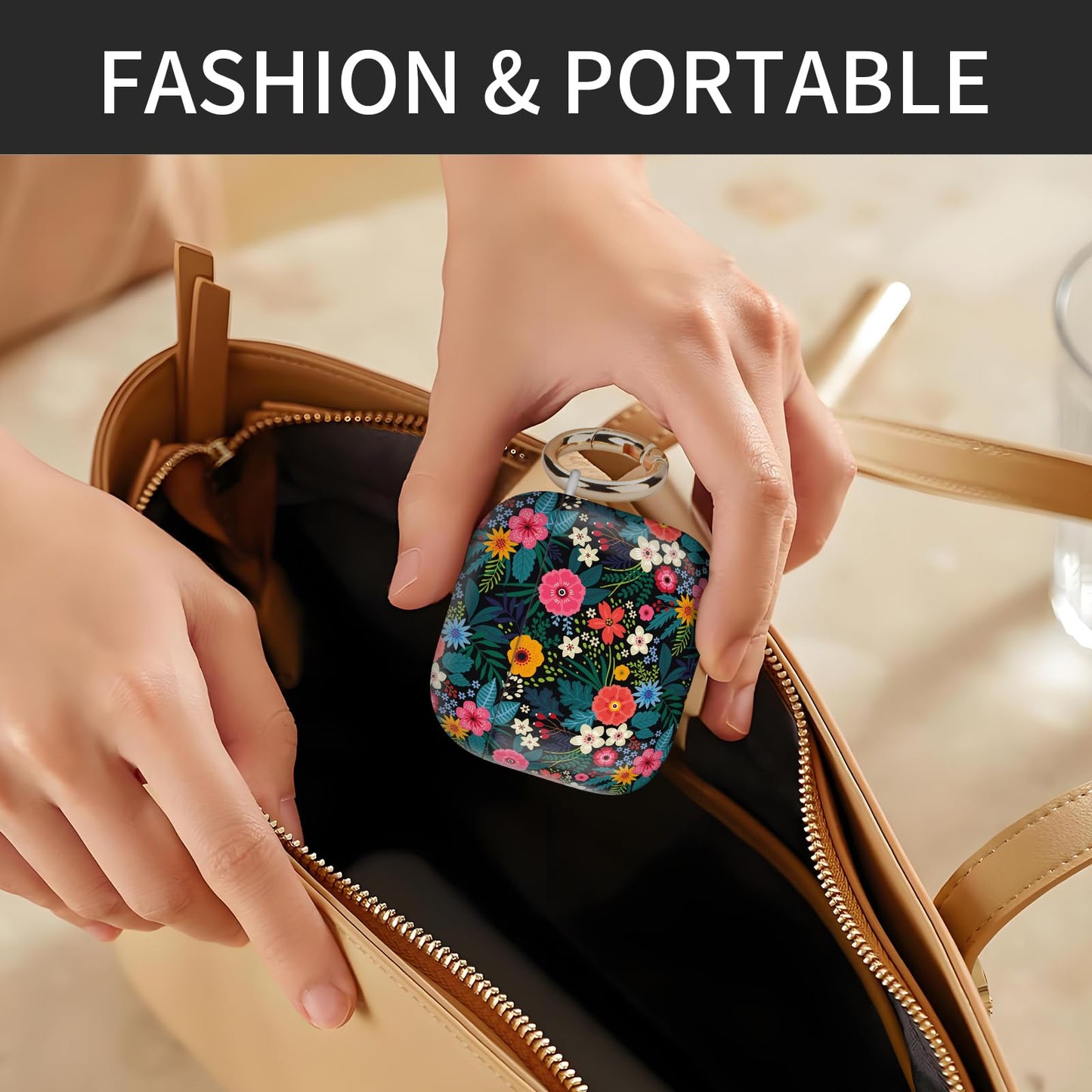Cute Case Cover Compatible with AirPod 4th Generation 2024, Shockproof for Women & Girls with Golden Round Buckle - Protective, Anti-Drop