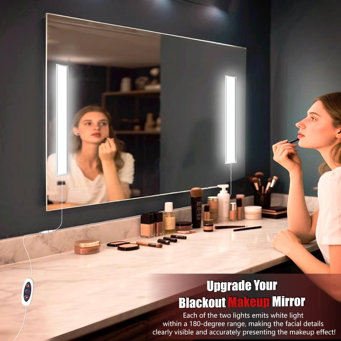 LED Vanity Light for Mirror, Bright/RA90/6000K/Dimming Makeup Lights, 12V/16W Lighting for Mirror, Lighting for Makeup Vanity Table & Bathroom Mirror