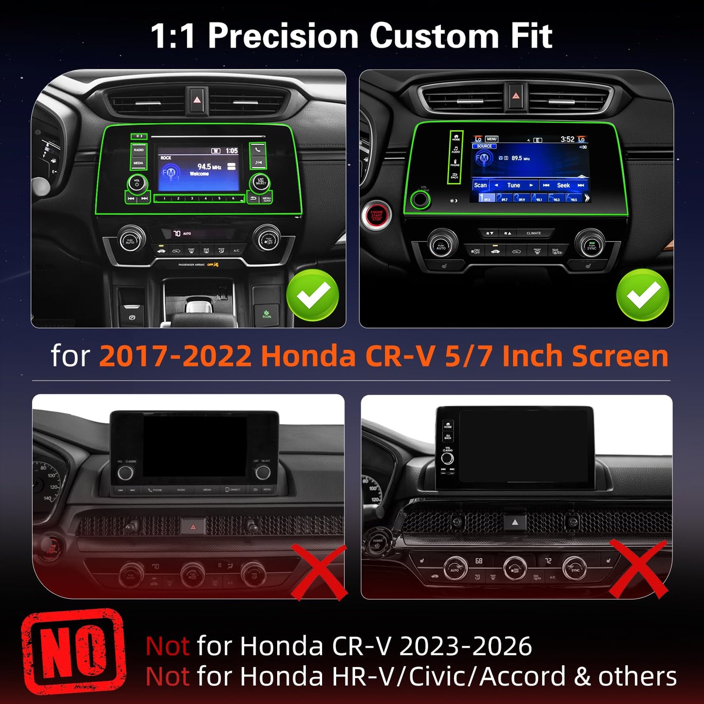Car Phone Holder for Honda CRV 2017 2018 2019 2020 2021 2022: Magnetic Screen Cell Phone Mount for CR-V 5/7 Inch Touchscreen Accessories - 360°
