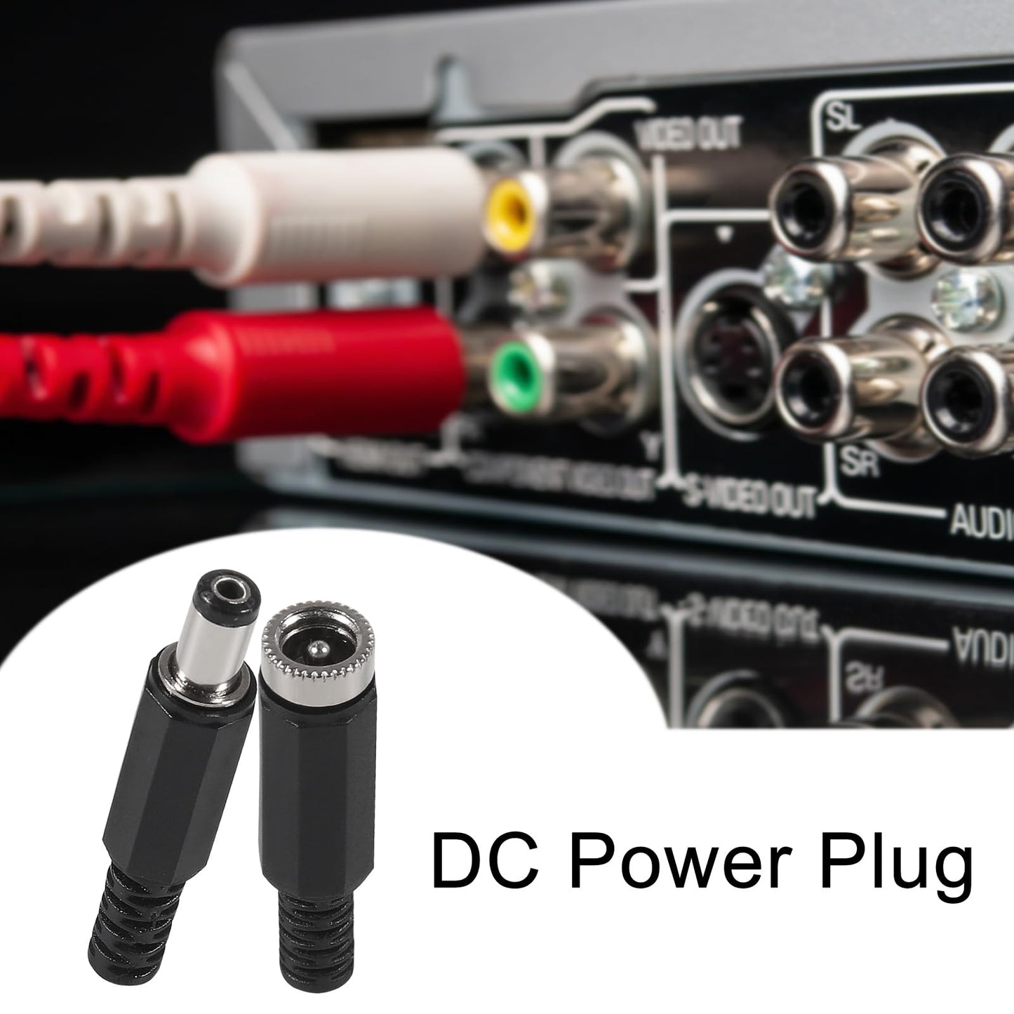 30PCS DC Socket 5.5mmx2.1mm Female DC Male Female Connectors Jack Socket Power Adapter Connector(15 Pairs)