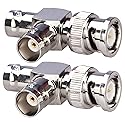 TUOLNK BNC Male to Dual Female Plug T-Shape Triple Tee Connector 3 Way Coax Splitter Adapter for Security Systems/Coaxial Cable/Wireless Devices 2pcs