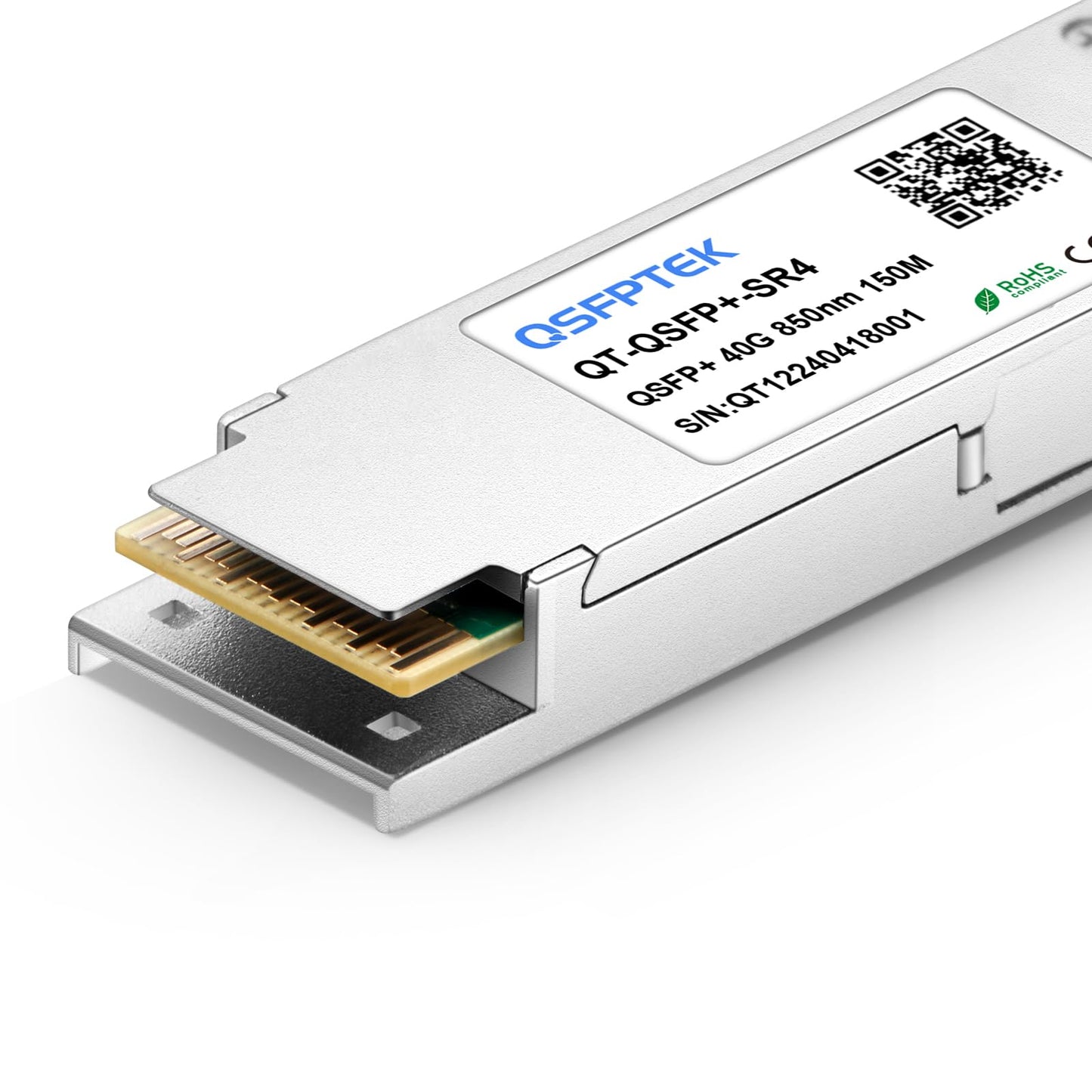 QSFPTEK 40GBASE-SR4 QSFP+ 850nm 150M DDM MTP/MPO MMF Optical Transceiver Module Compatible QSFP-40G-SR4