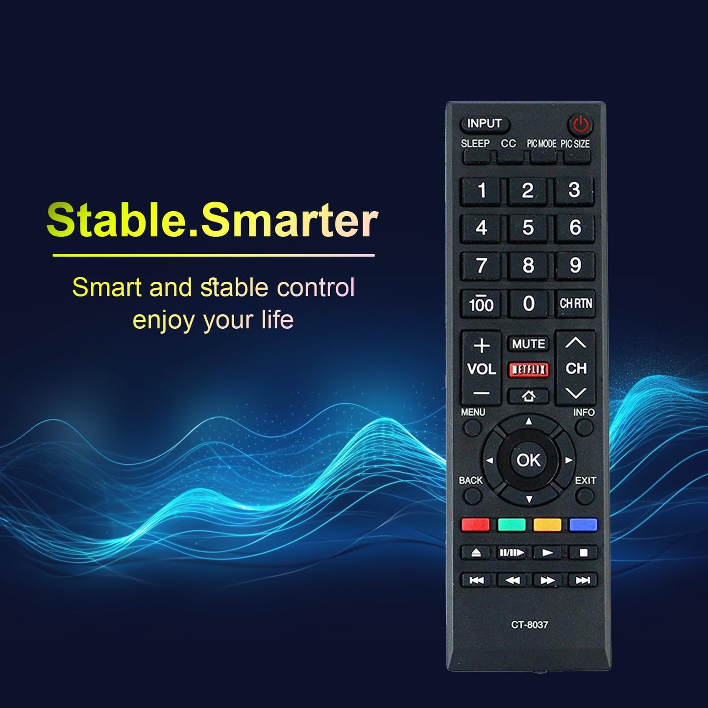 New CT-8037 Replaced Remote Compatible with Toshiba LED SMART HDTV 40L3400 40L3400U 58L5400 65L5400 50L3400 40L3400UC 50L3400U 50L3400UC 58L5400U