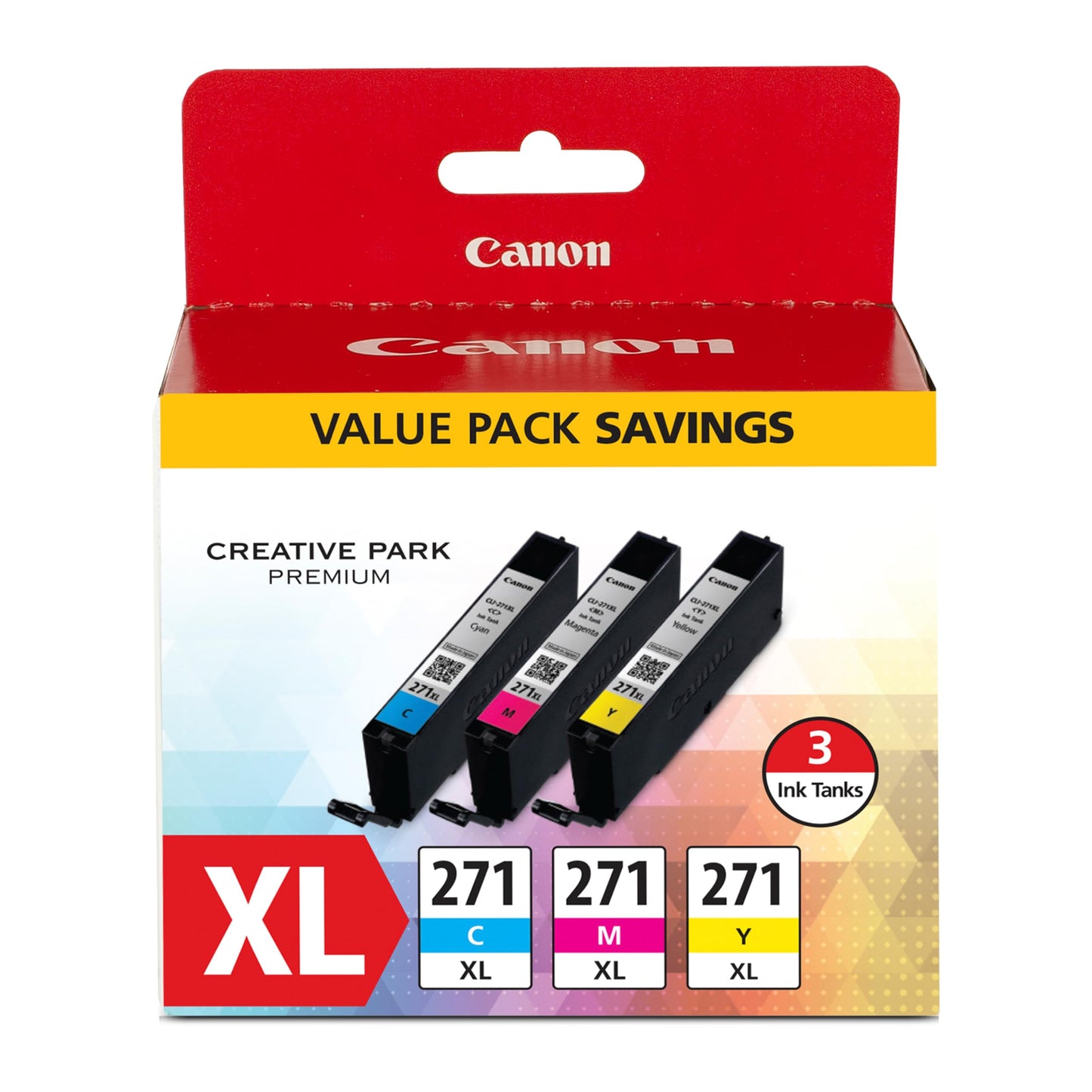 Canon CLI-271XL Genuine Three Color Value Pack, Compatible with MG6820, MG6821, MG6822, MG5720, MG5721, MG5722, MG7720, TS5020, TS6020, TS8020,
