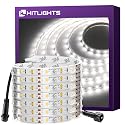HitLights Outdoor LED Strip Lights Waterproof White, 16.4ft Dimmable Tape Light 5000K, IP67, 300 LEDs, 150Lm/ft, 12V Flexible Rope Lights for Home