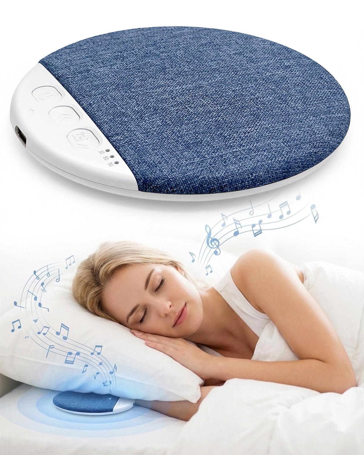 Voph 2026 New Sleep Pillow Speaker for Sleeping, Portable Under Pillow Speaker with BT 5.4, White Noise Timer Wireless Sleep Aid, 10H Battery Life