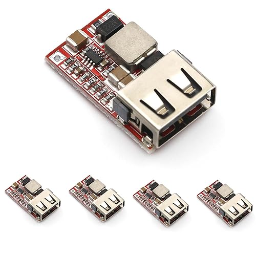 KEAcvise 5Pieces DC-DC Buck Converter USB Charger Module, 6V-24V Input to 5V 3A Output, High-Efficiency Step-Down Power Module