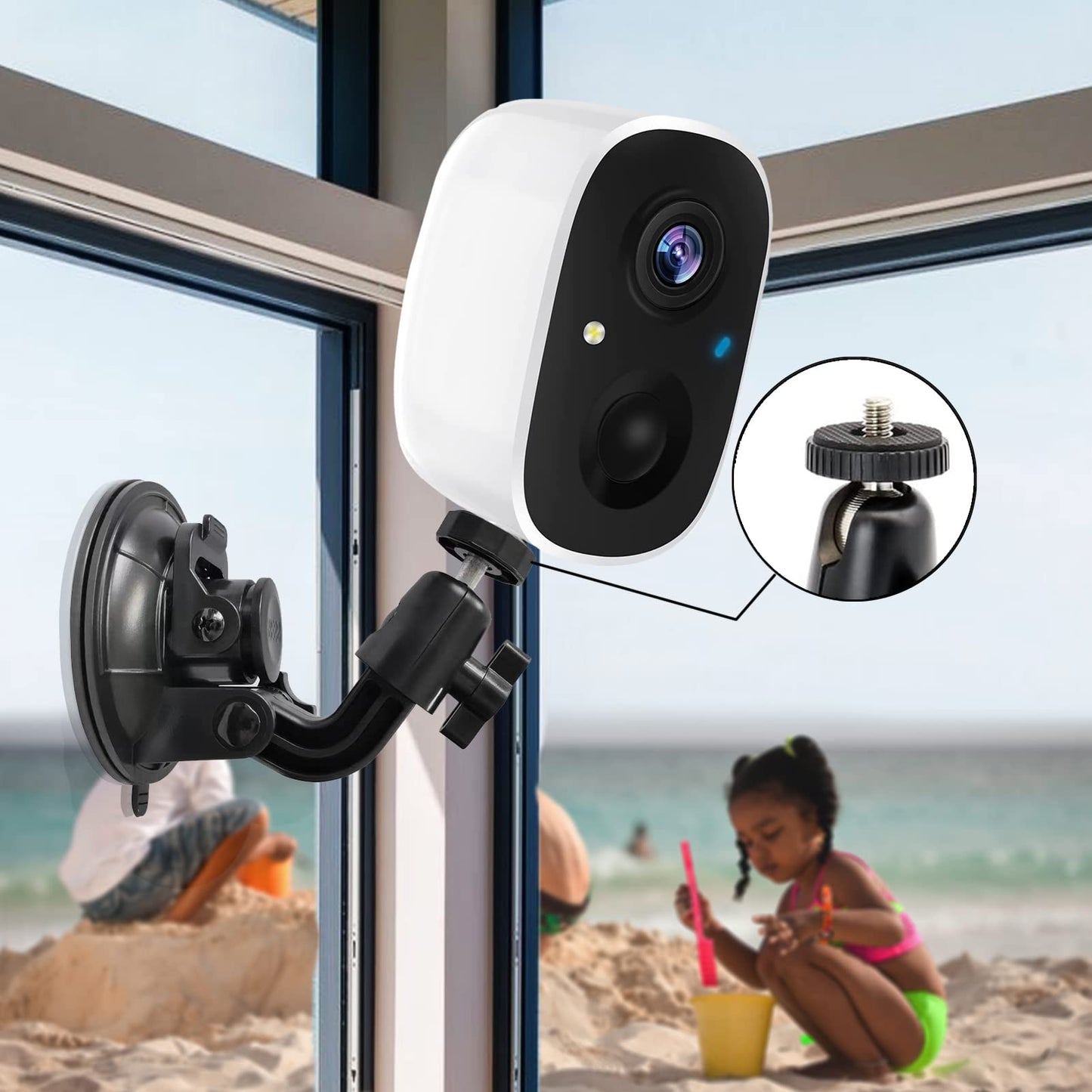 WiTi Suction Cup Mount with Universal Screw Adapter Compatible with New Outdoor/Blink XT2 and Indoor Camera, Outdoor Suction Cup for Blink XT2