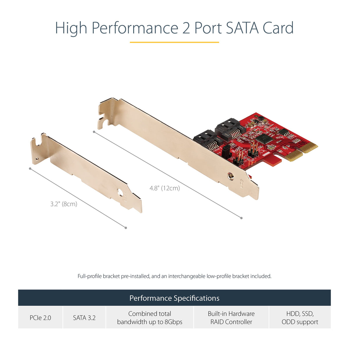 StarTech 2-Port SATA III 6Gbps PCIe RAID Card, TAA (2P6GR-PCIE-SATA-CARD)