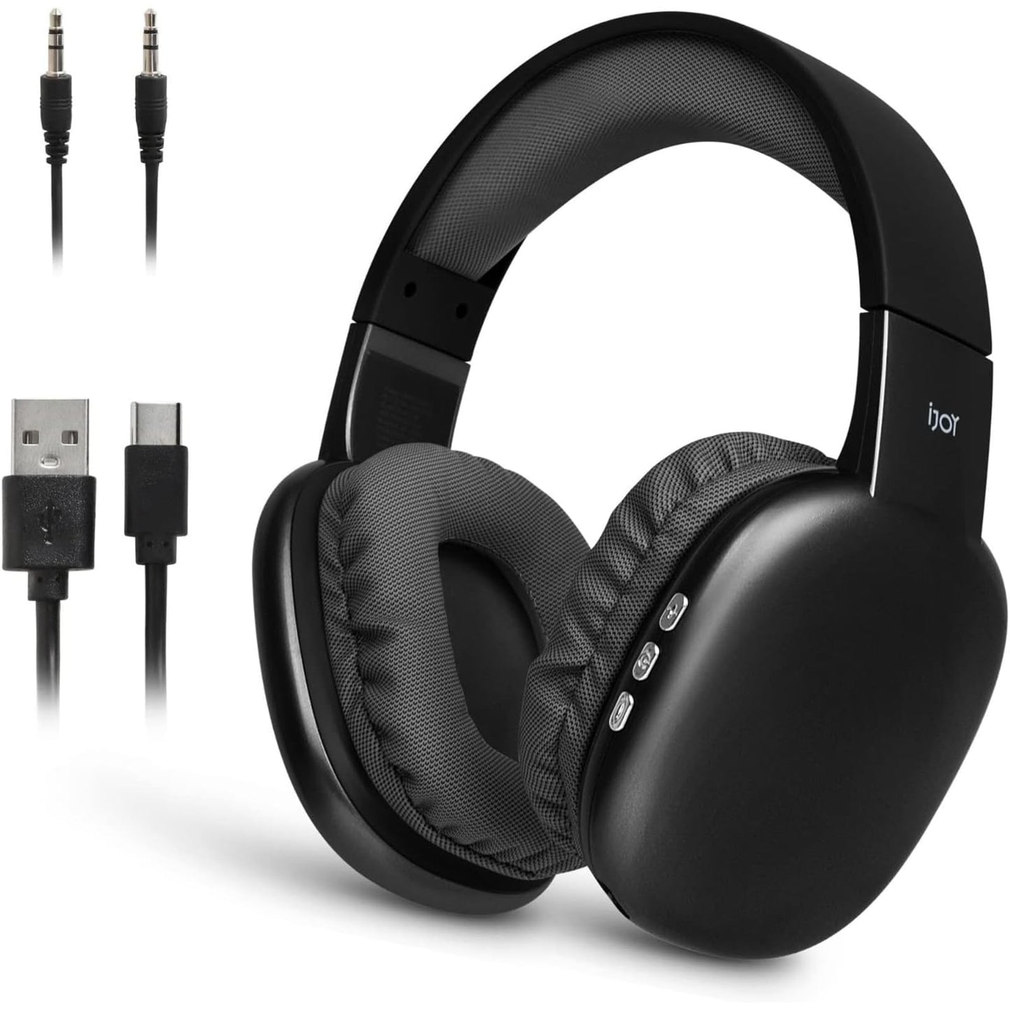 iJoy Ultra Wireless Over-Ear Bluetooth Headphones with Mic, Up to 10 Hours Playtime, Bluetooth Headset 33Ft Range with Backup AUX Cable & SD Slot…