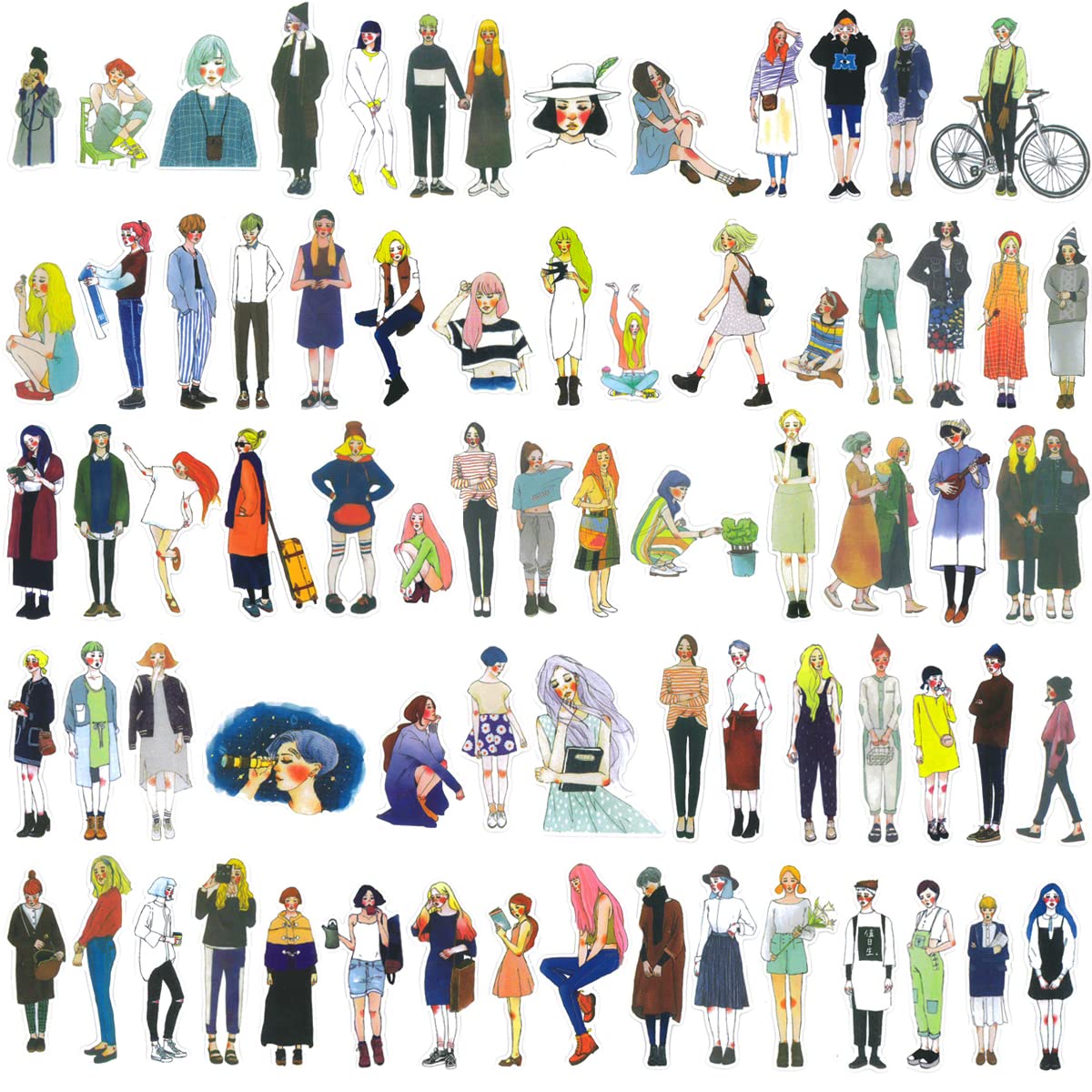 allydrew Fashion Women People Vinyl Stickers for Scrapbooking, Journaling, Water Bottles, 170pcs, Cosmo Women