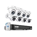 ZOSI 3K Lite Home Security Camera System with AI Human Vehicle Detection, H.265+ 8CH CCTV DVR and 8 x 1080p Wired Outdoor Indoor Bullet Dome Cameras