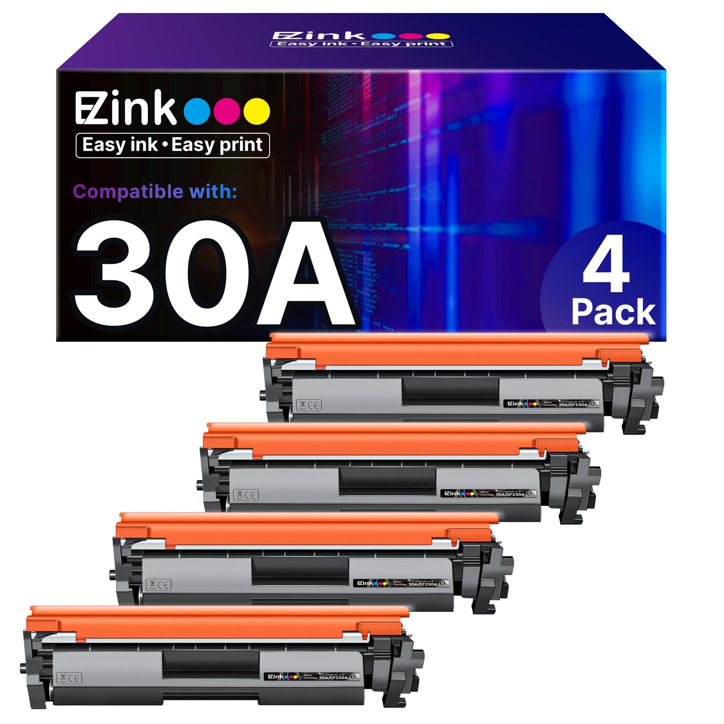 E-Z Ink 30A Toner Cartridge Black CF230A Replacement for HP 30A Black Toner Cartridge CF230A CF230X Compatible with M227fdw M203dw M227fdn M203dn