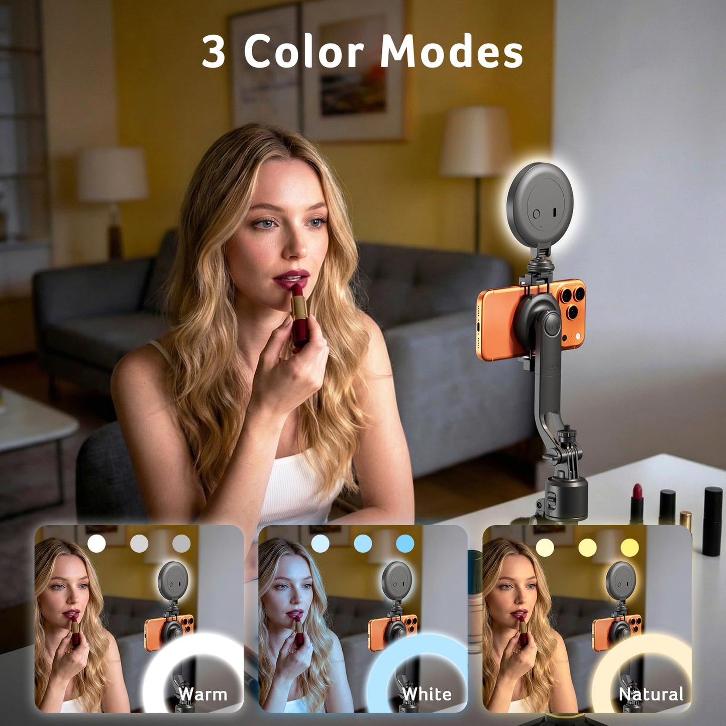 Acer Gadget Auto Face Tracking Tripod for iPhone - Magnetic Phone Mount Gesture Control Detachable Mini Ring Light 64" 360 Degree AI Tracking Phone