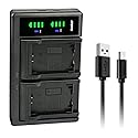 Kastar LTD2 USB Battery Charger Replacement for Sony HDR-TD30, HDR-XR150, HDR-XR155, HDR-XR160, HDR-XR260, HDR-XR350, HDR-XR350VE, Andoer HDV-201LM