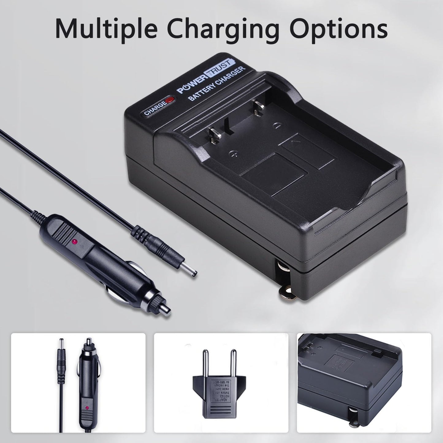 PowerTrust NB-5L Battery (3-Pack) and Fast Charger for Canon PowerShot S100 S110 SD700 is SD790 is SD800 is SD850 is SD870 is SD880 is SD890 is SD900