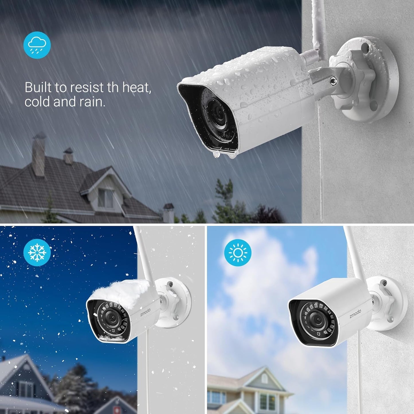 Zmodo Cameras for Home Security (Indoor & Outdoor Camera Bundle), 1080p HD, IP Camera Wireless WiFi, Motion Detection, Two-Way Talk, Night Vision