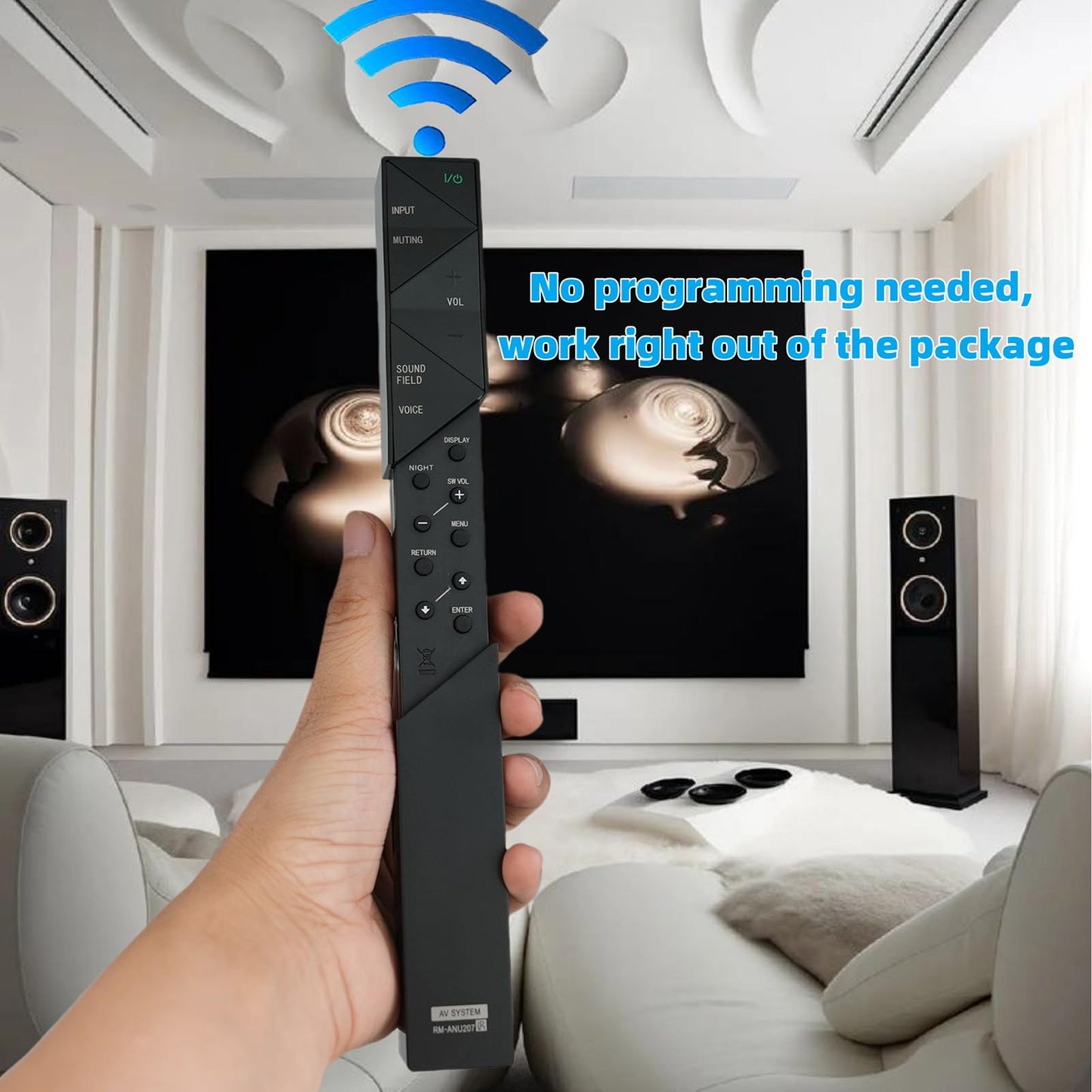 Replacement Remote Control RM-ANU207 RMANU207 Compatible for Sony Sound Bar HT-ST5 SA-ST5 SA-WST5 HT-XT1 HTST5 SAST5 SAWST5 HTXT1 RM-ANU208 RMANU208