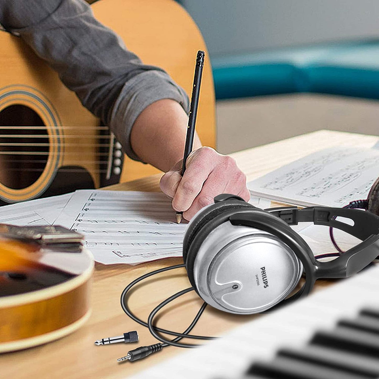 PHILIPS Over Ear Wired Stereo Headphones for Podcasts, Studio Monitoring and Recording Headset for Computer, Keyboard and Guitar with 6.3 mm (1/4")…