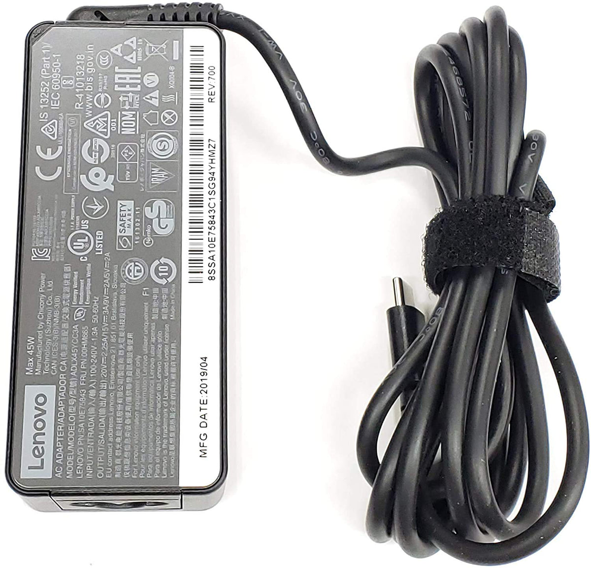 New Genuine AC Adapter For Lenovo ThinkPad Yoga 11 45 Watt USB-C With Cord 00HM668