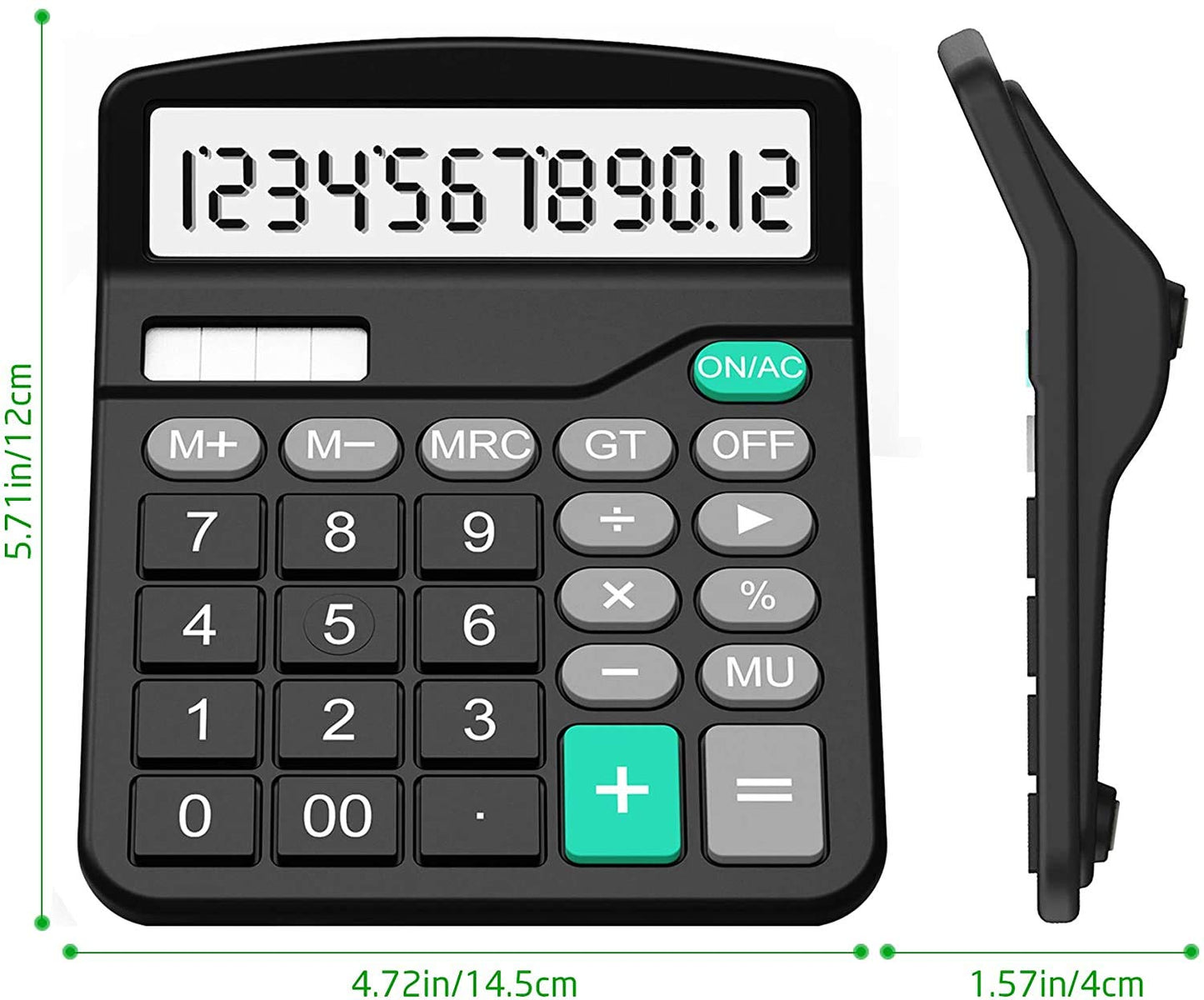 Calculator, Splaks 2 Pack Standard Functional Desktop Calculators Solar and AA Battery Dual Power Electronic Office Calculators with 12-Digit Large