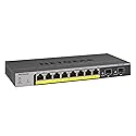 NETGEAR 10-Port PoE Gigabit Ethernet Smart Switch (GS110TP) - Managed, with 8 x PoE+ @ 55W, 2 x 1G SFP, Optional Insight Cloud Management, Desktop or