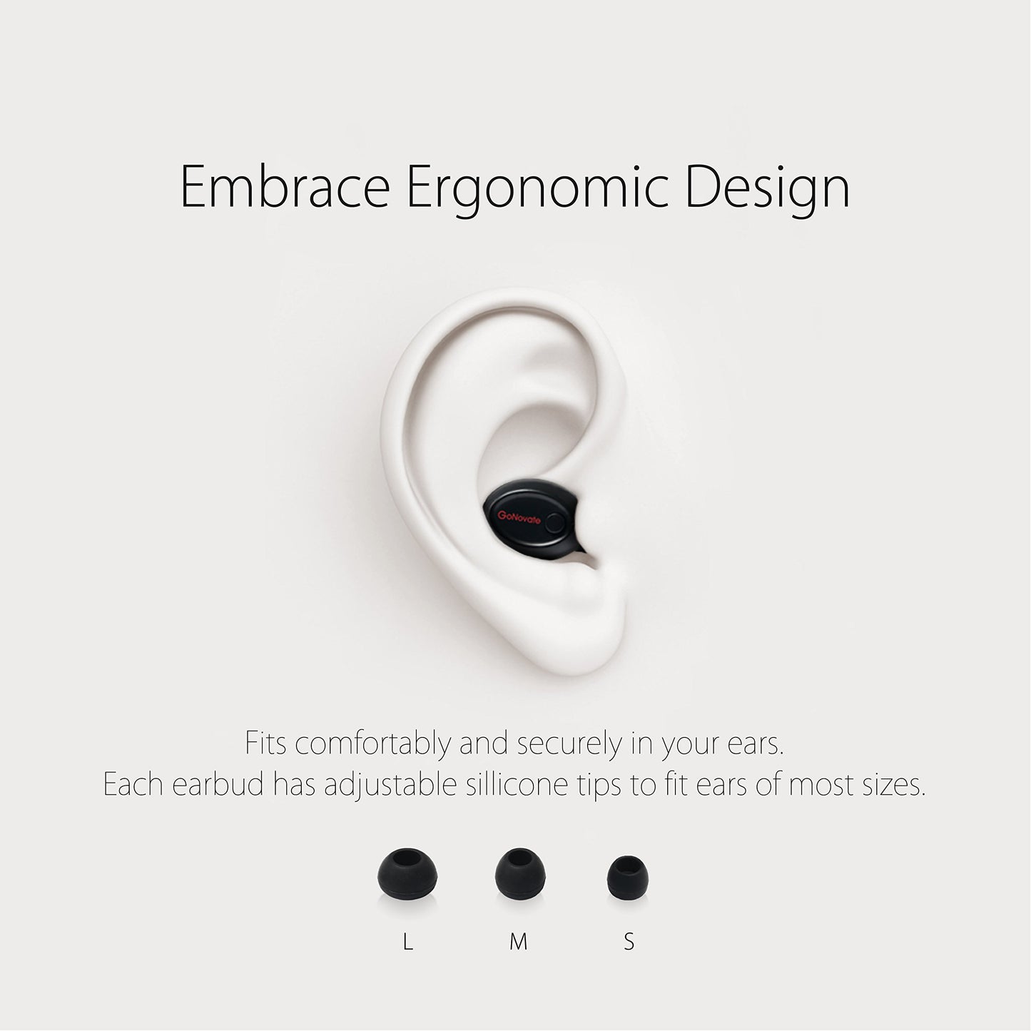 GoNovate G8 Bluetooth Earpiece Wireless Headphone Mini Invisible Earbud, 6 Hrs Playtime 2 Magnetic USB Chargers Tiny Smallest Headset Single Car