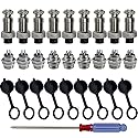 FULARR 9Pcs Premium GX12 Aviation Connector Plug Set, 5A 12MM Thread Male Female Metal Panel Aviation Wire Connector Kit, with Rubber Protector Cap