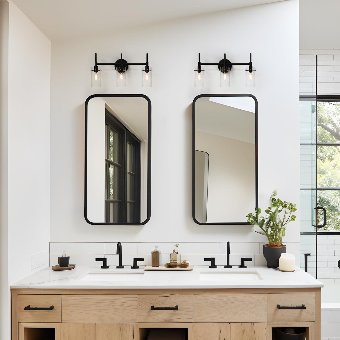 classy leaves 3 Light Bathroom Light Fixtures, Matte Black Bathroom Vanity Light, Modern Farmhouse Bathroom Lights Over Mirror, Black Bathroom Wall