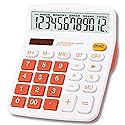 Meichoon Large Calculator Orange Office Solar Dual Power Financial Dedicated 12 Digit Display Large Standard Function Desktop Business Calculator