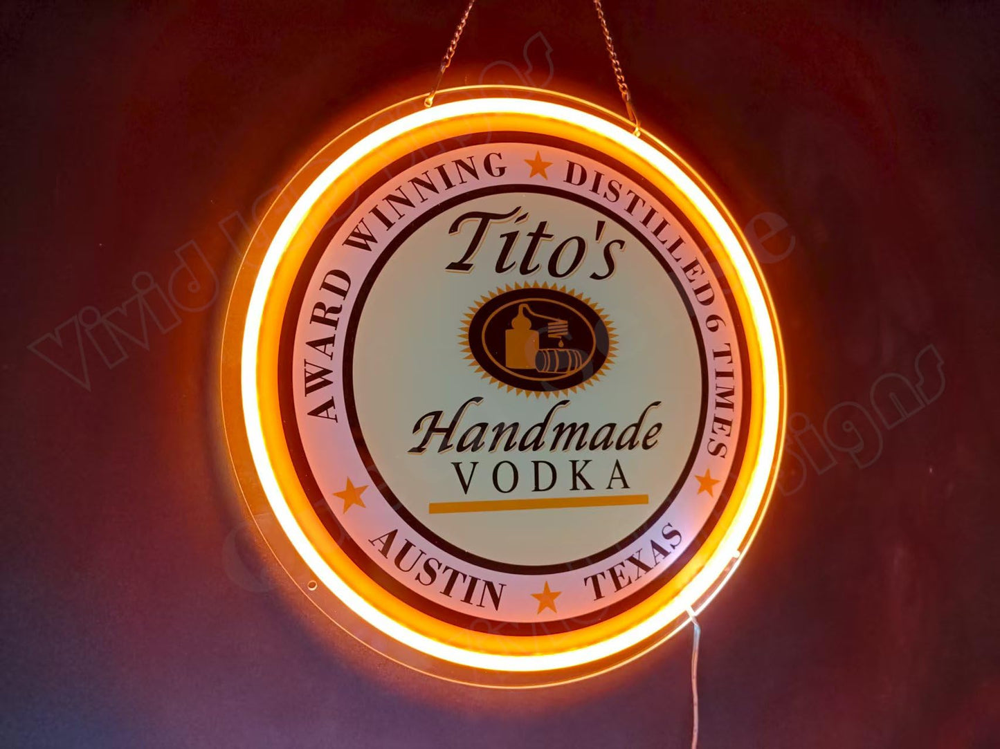 Queen Sense 16"x16" Handmade Vodka LED Neon Sign for Man Cave USB Powered Dimmable LED Signs Light BH1351