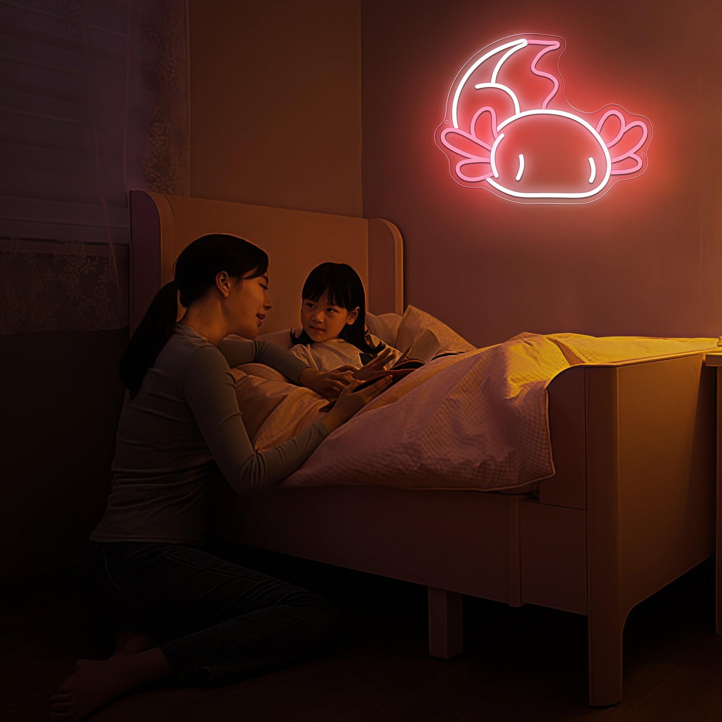 Axolotl Neon Sign for Wall Decor, Axolotl Stuff, Axolotl Birthday Decoration, Cute Dimmable Neon Light, Axolotl LED Sign for Children's Room Game Room