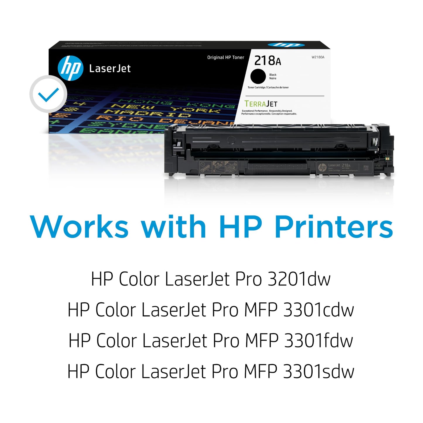 HP 218A Black Toner Cartridge | Works with Color LaserJet Pro 3201, MFP 3301 Series | W2180A