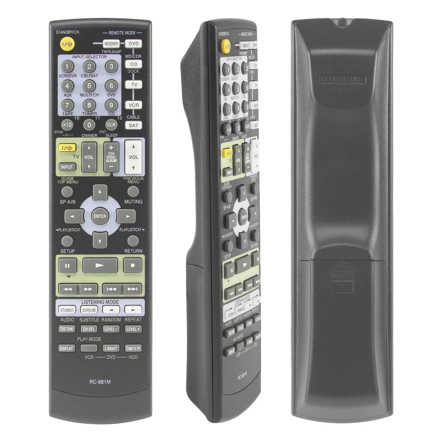 RC-681M Remote Control for Onkyo AV Receiver HT-R550 HT-R508 HT-R557 HT-R557 HT-SR750 HT-SP904 HT-SP904B HT-SR800 TX-SR505 TX-SR505E TX-SR505B