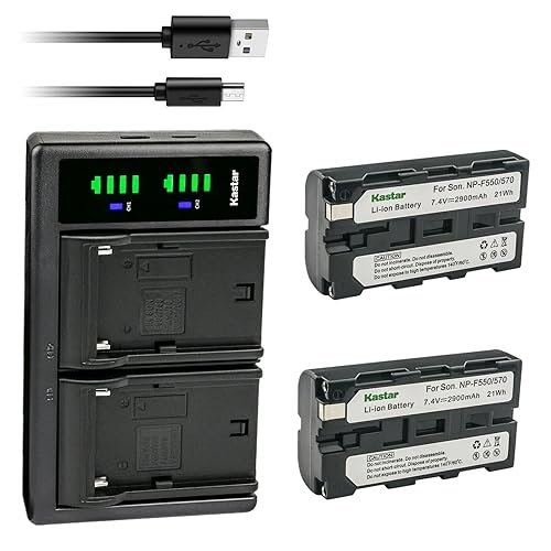 Kastar 2-Pack NP-F550/F570 Battery and LTD2 USB Charger Replacement for CCD-TRV94 CCD-TRV940 CCD-TRV95 CCD-TRV97 CCD-TRV98 CCD-TRV99 DSC-D770 CRX10U