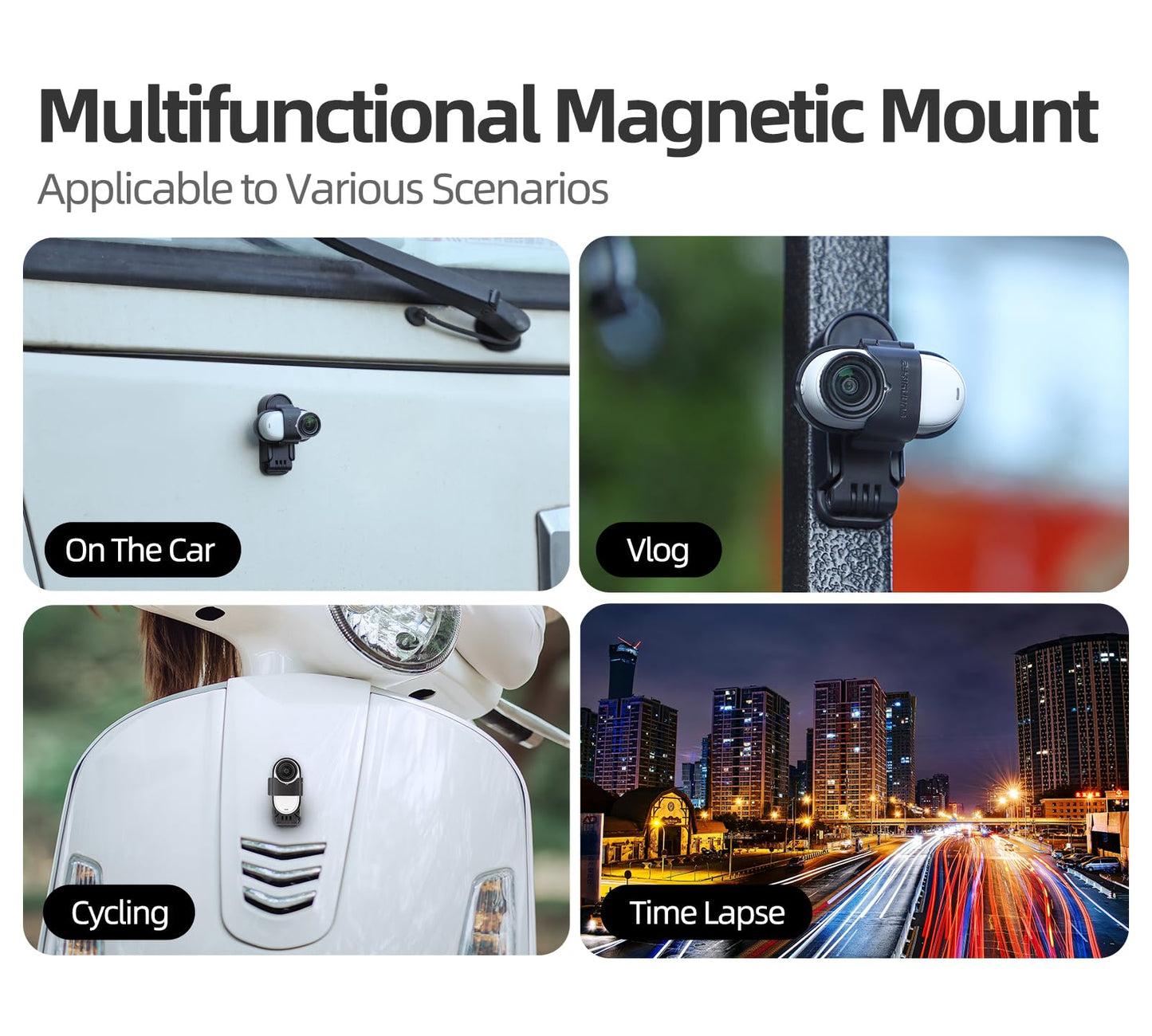 BTG 360° Rotation & Foldable Magnetic Mount Compatible with insta360 Go 3/Go 3S Accessories Adjustable Tabletop Mount