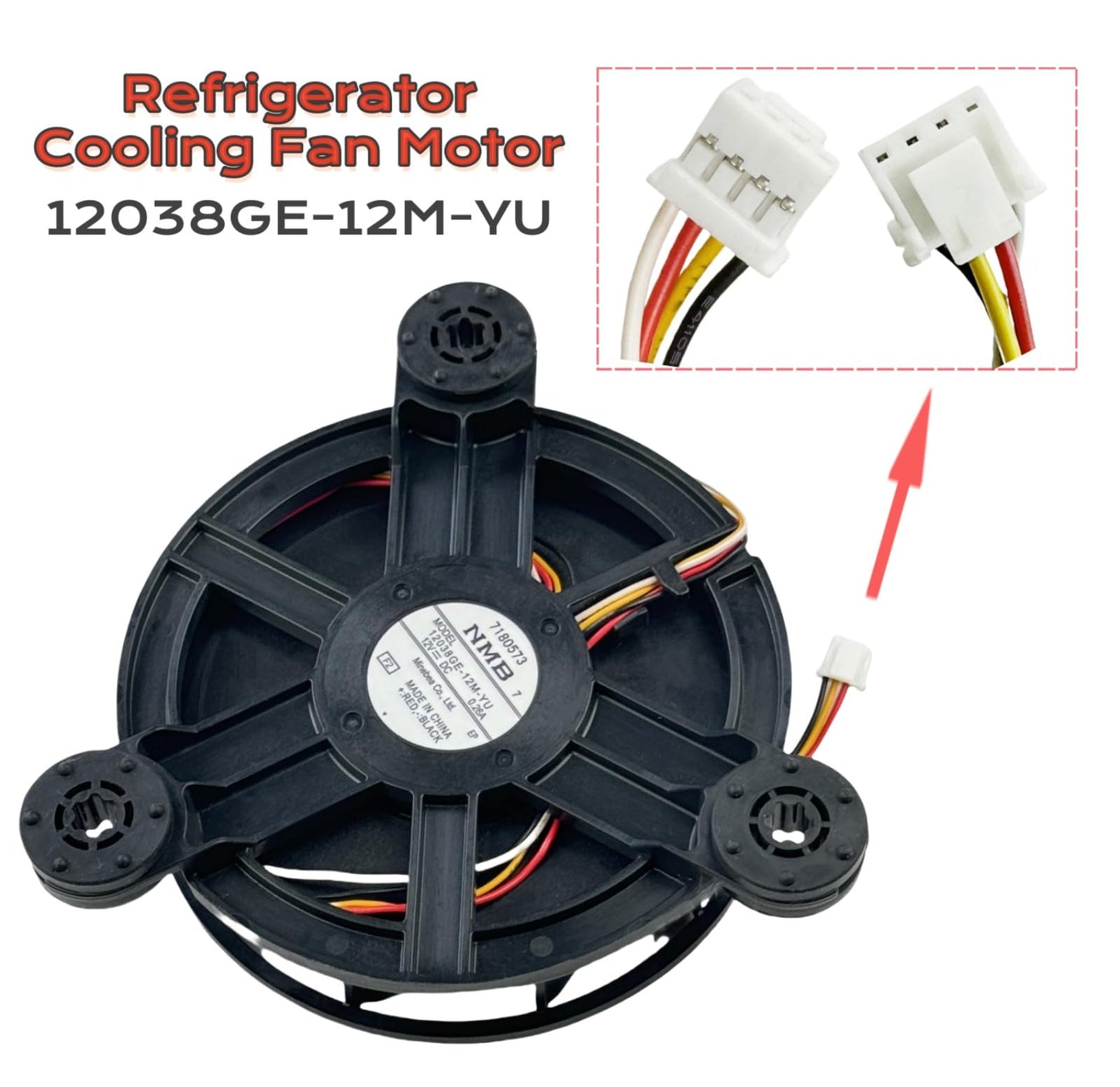 for NMB 12038GE-12M-YU Cooling Fan 12V 0.26A 4-Wire Compatible with Haier Refrigerator Freezing Fan