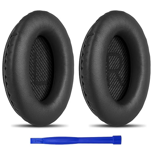 T Tersely Replacement Earpads Cushions for Bose QuietComfort 35 II/45 (QC35/QC45/QC35 II) Headphones,with QC35 Shaped Scrims with 'L and R' Lettering