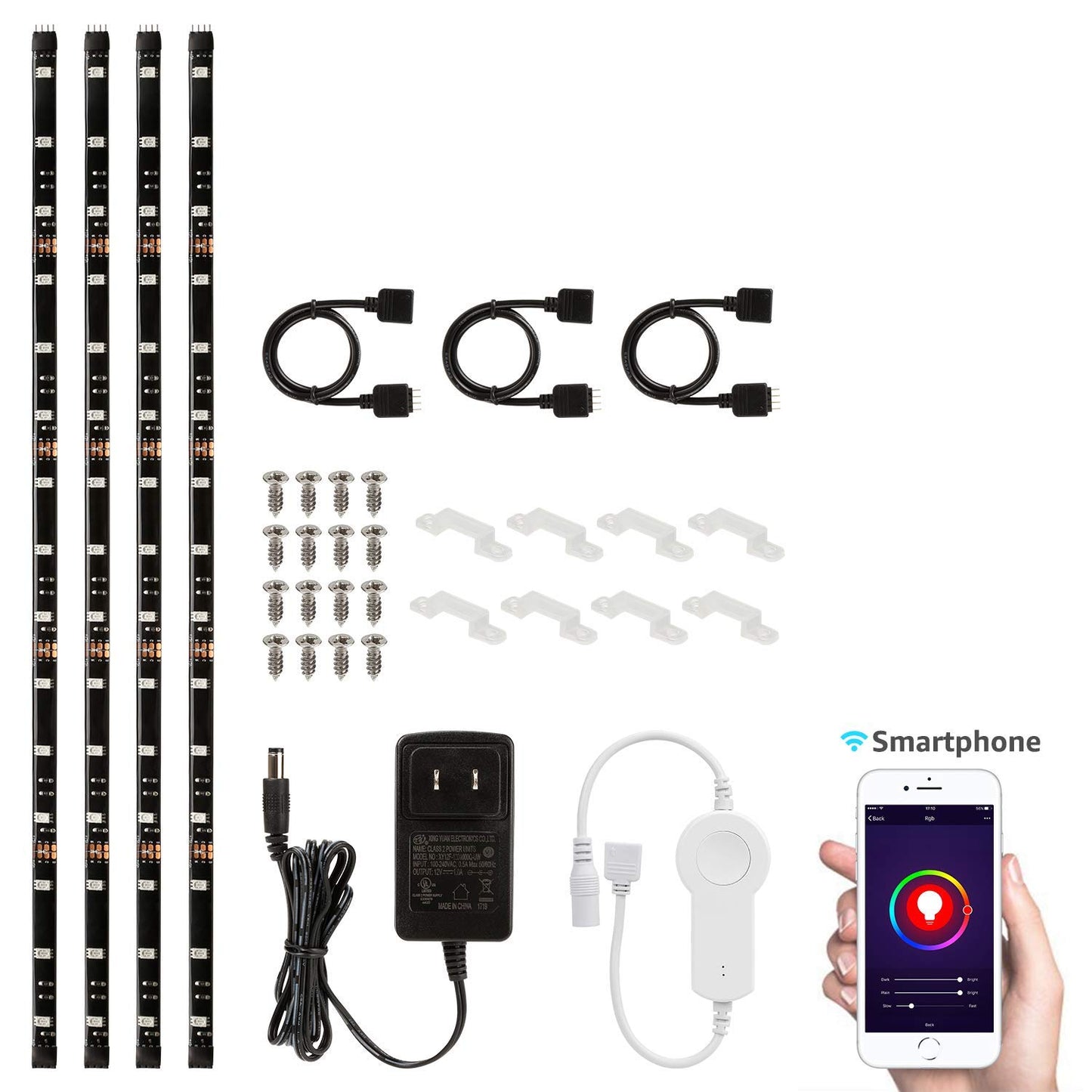 TORCHSTAR LED Smart TV Backlight Kit Multi-Color, Compatible with Alexa, App Control, 4pcs of Waterproof Strip Lights, Flexible Strips for Home