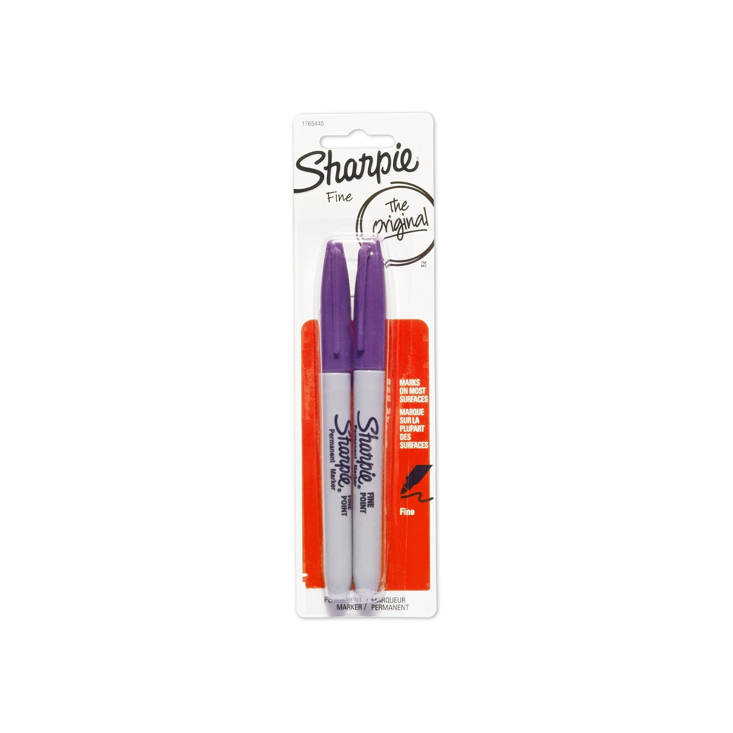 Sharpie Permanent Markers, Fine Point, Purple, 2-Pack (1765445)