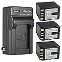 Kastar 3-Pack BN-V428 Battery and AC Wall Charger Replacement for JVC BN-V408US BN-V416US BN-V428 BN-V428U BN-V428US BN-V438US BN-V856US Battery, JVC