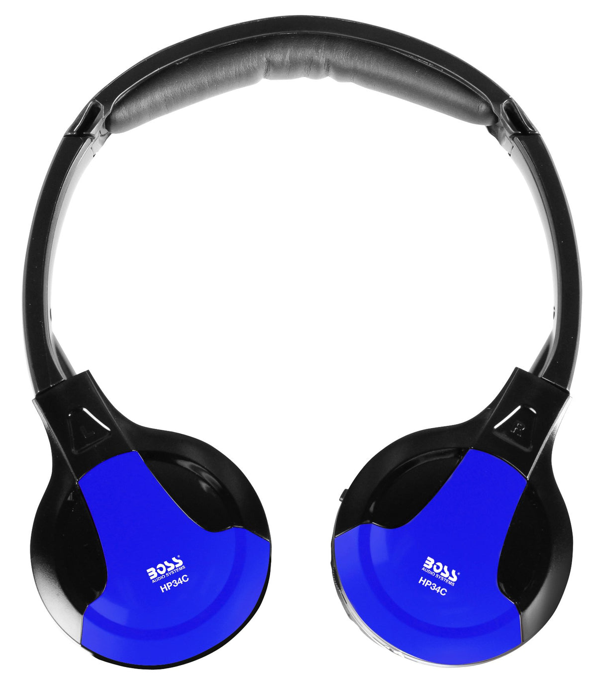 BOSS Audio Systems HP34C Dual Channel Foldable Wireless Headphone, Interchangeable Color Accent Caps, Multicolor