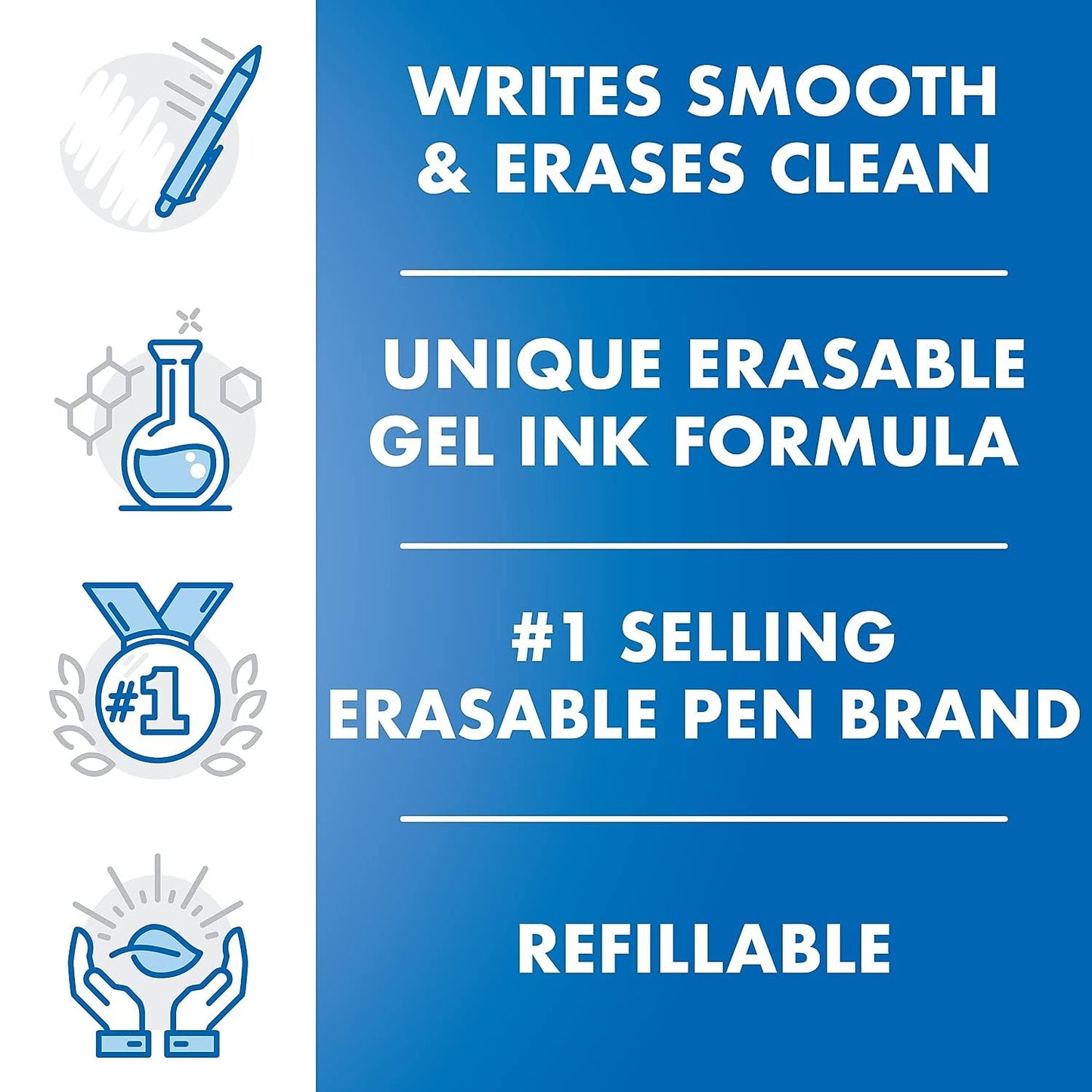 Pilot, FriXion Clicker Erasable Gel Pens, Fine Point Pens 0.7 mm, Pack of 12, Black