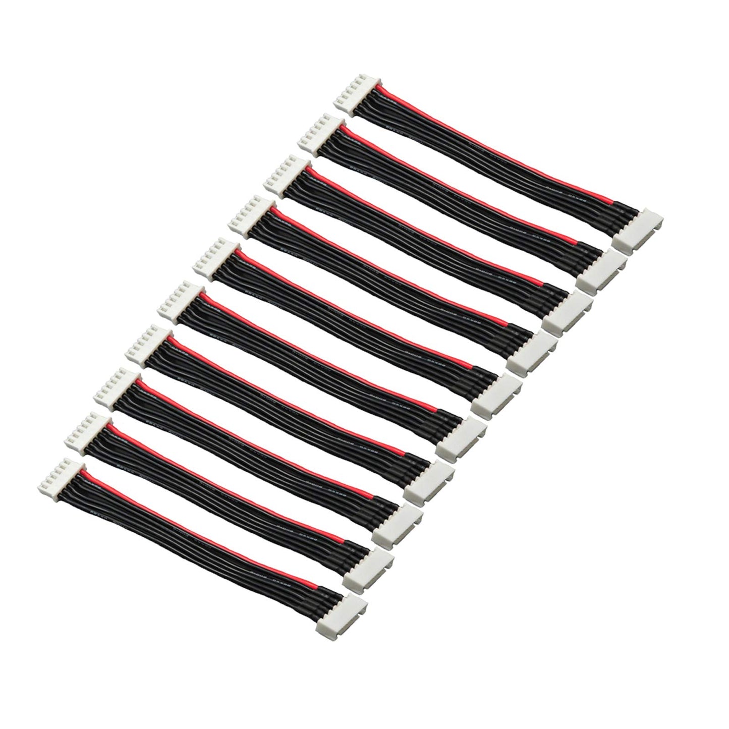 LinsyRC 10pcs 5S 6Pins Balance Extension Cable JST-XH Connector Male to Female Plug Lipo Adapter with 5.9inch 22AWG Silicone Wire (5S 6Pins)