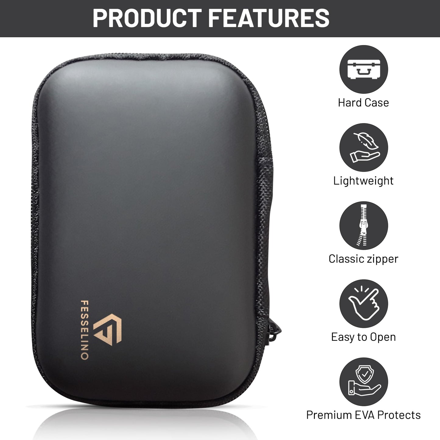 Black Premium Quality Compact Digital Hard Camera Case Hard case with Foam Cover Bag Box Compatible for Sony, Cannon, Samsung, Fujifilm, Olympus