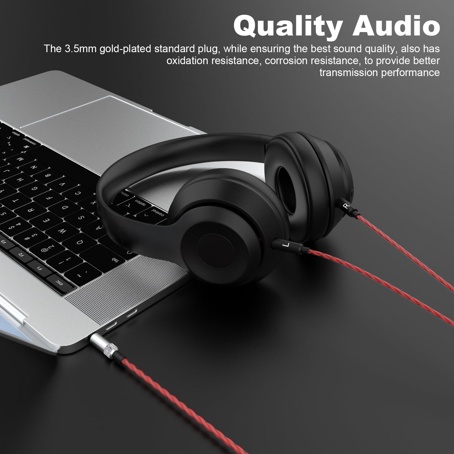 Sol Republic Cable Compatible with Sol Republic Tracks HD, HD2, Sol Republic V8, V10, V12, X3 Headphones, for iPhone Samsung & Android Phone (Red)