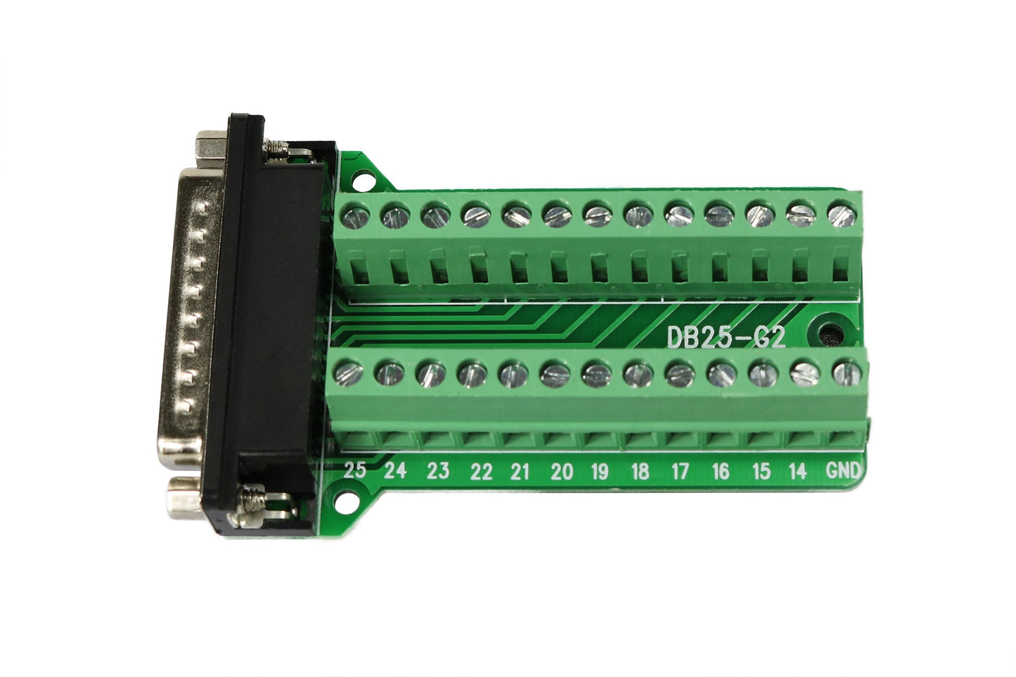 Twinklebay Connector Db25 D-sub Male Plug 25-pin Port Terminal Breakout PCB Board