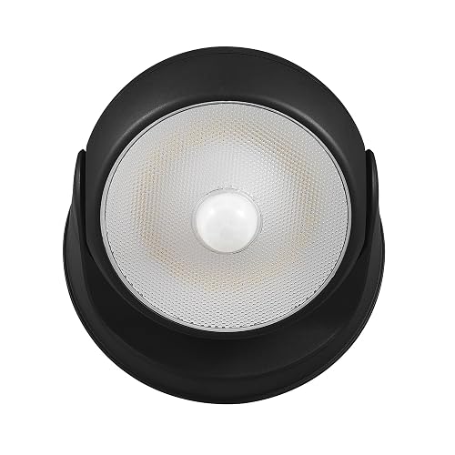 Globe Electric 17000183 160-Degree 3W Black 250 Lumens Battery Operated Outdoor Integrated LED Orb Light Security Light, Rotating Lamp Head, Outside