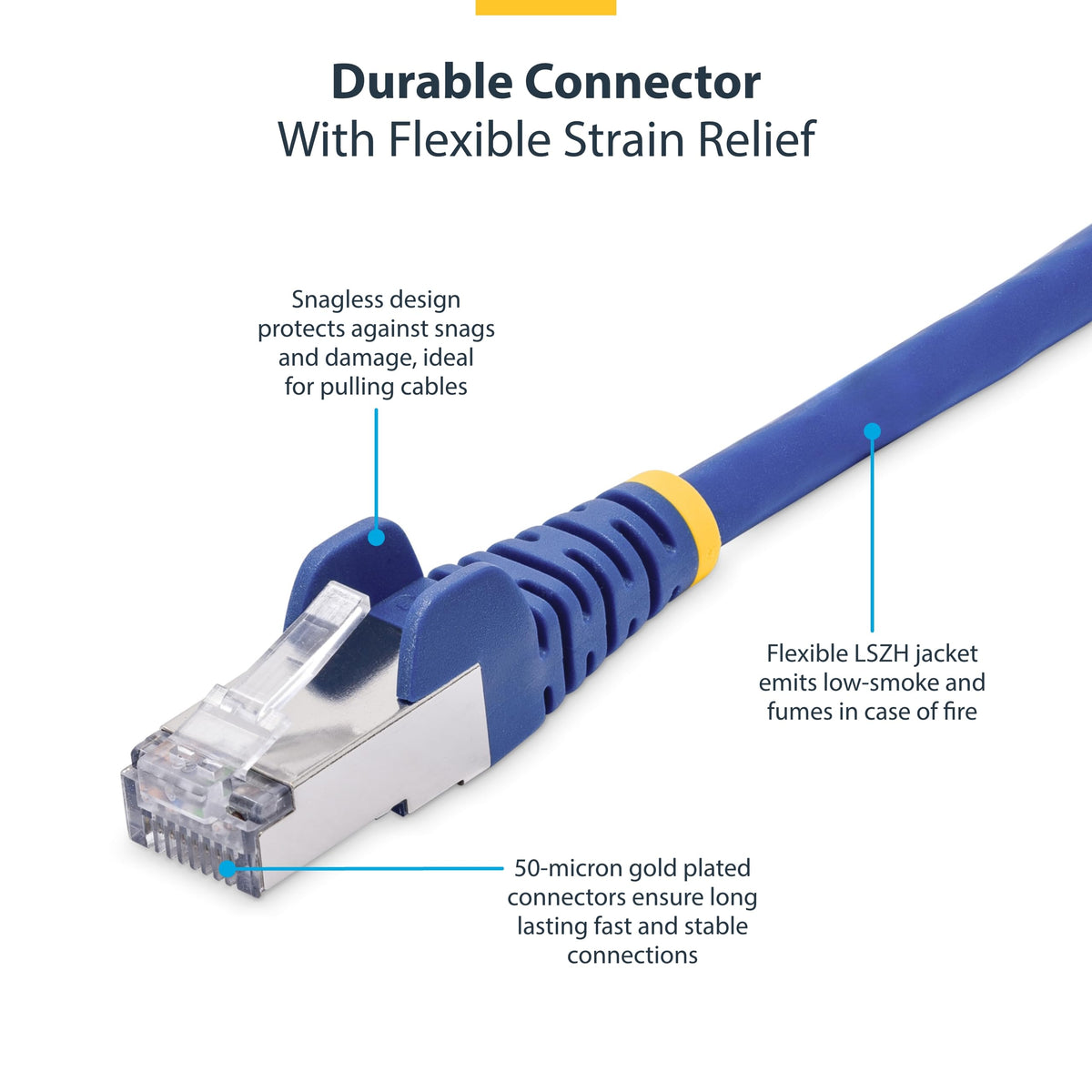StarTech 6ft Cat8 Snagless Ethernet Cable, S/FTP, 100W PoE++, Blue, LSZH