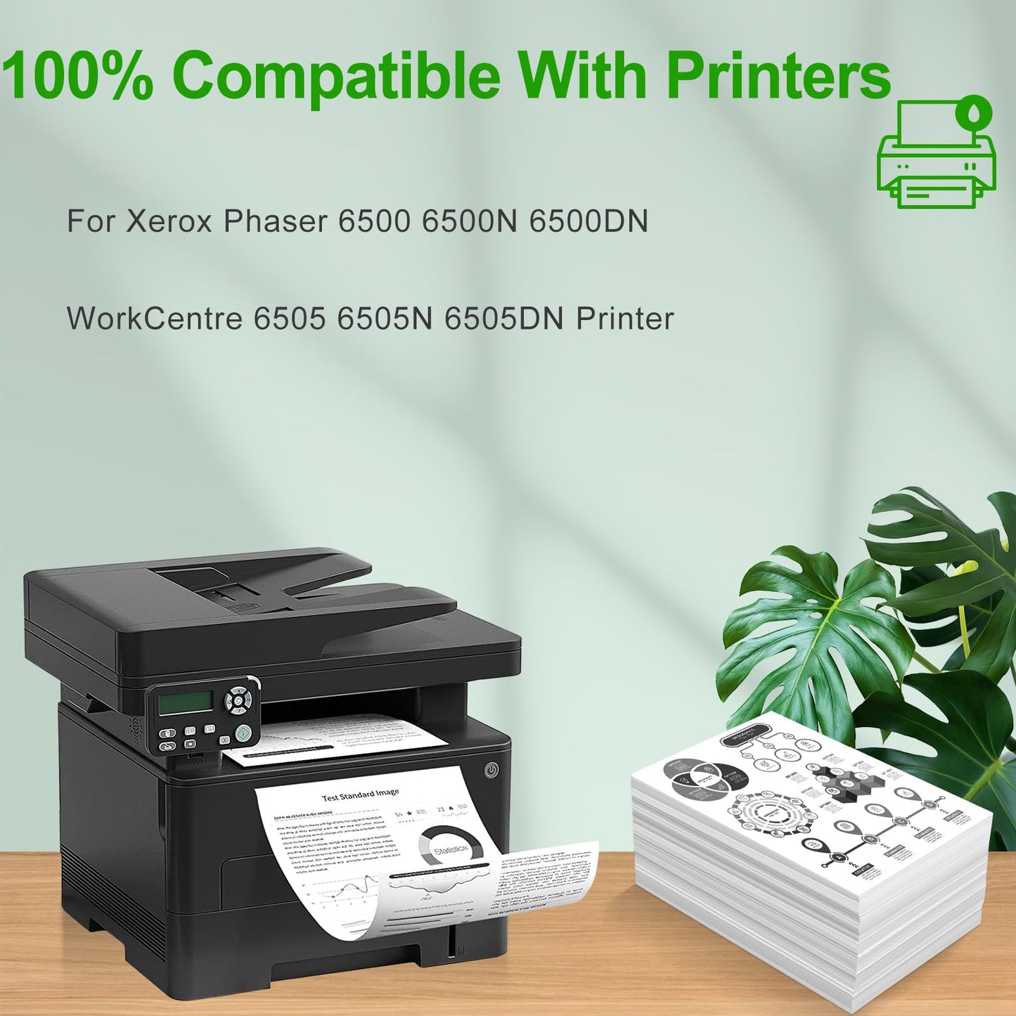 SINOPRINT Phaser 6500 WorkCentre 6505 Black Toner Cartridges Replacement 106R01597 for Xerox Phaser 6500 6500N 6500DN WorkCentre 6505 Printer (2 Packs